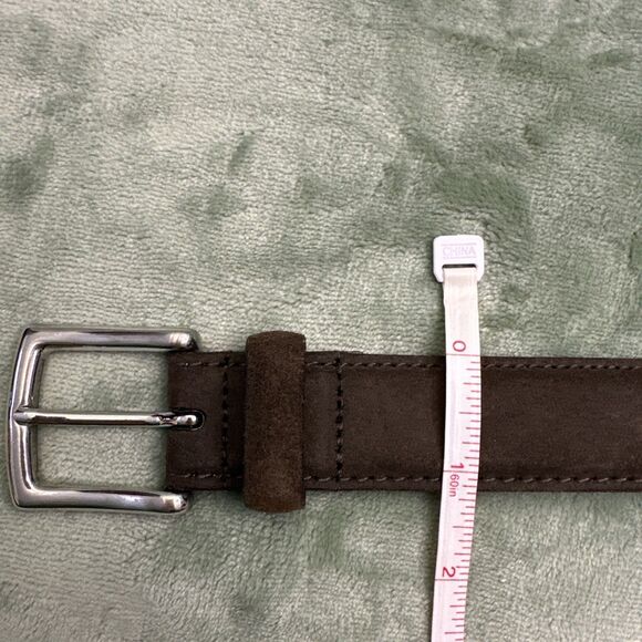 THURSDAY EVERYDAY Belt Yth Sz 26 Matte Brown Suede Leather Dress Western 1 1/8”W - Picture 6 of 7